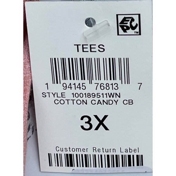 JM Collection Womens 3X Pink Floral Tunic Top With Blue & Red Flowers Rayon/Span - Picture 7 of 7